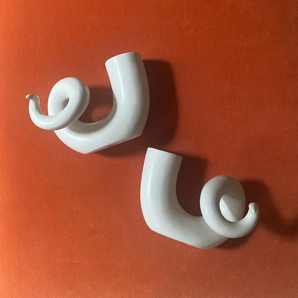 Vintage Jonathan Adler Horn Candle Holder Set